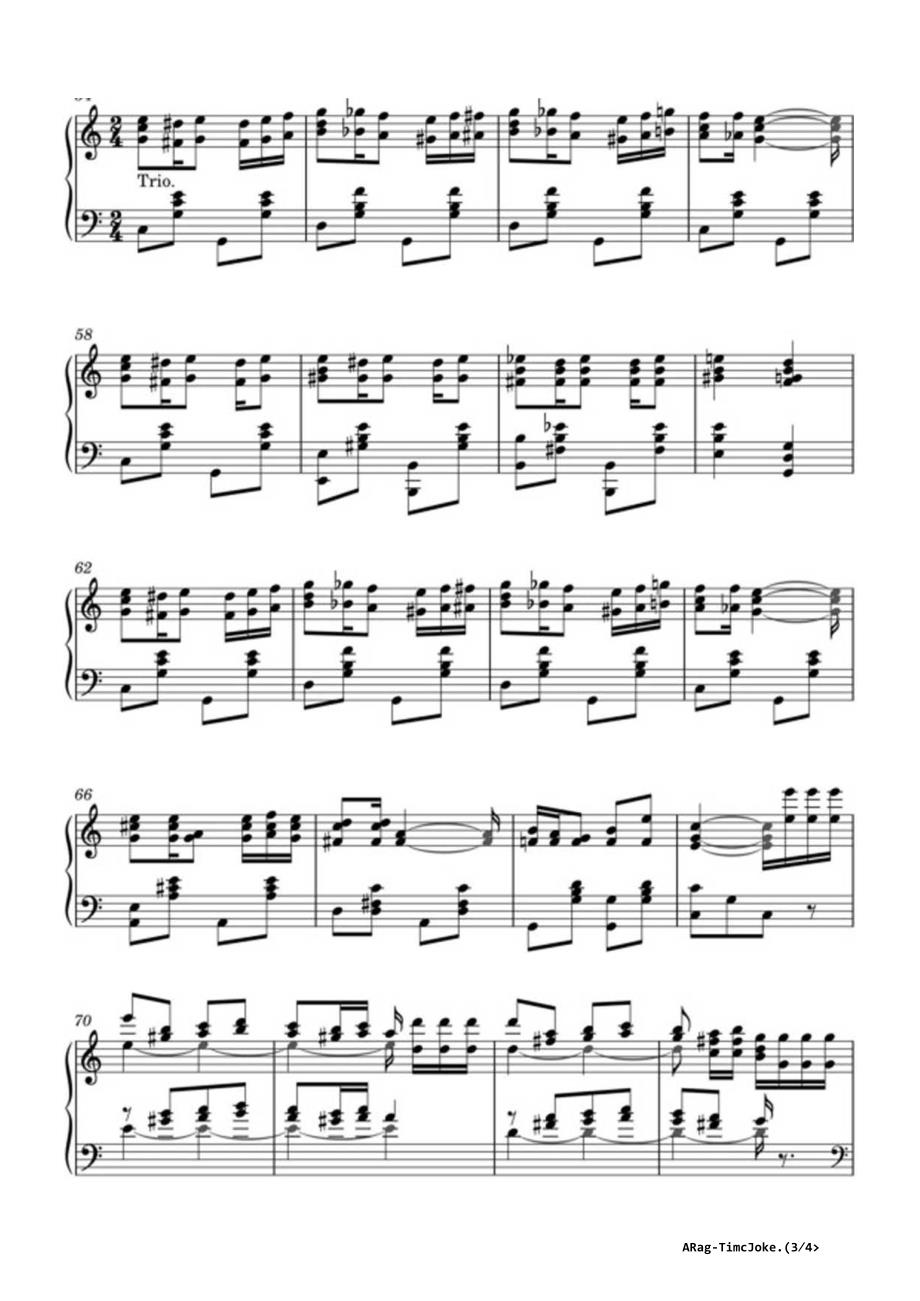 A Rag-Time Joke 高清钢琴谱五线谱.docx_第3页