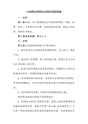LED商业照明企业组织规程制度.docx