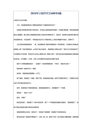 2024年小制作作文600字6篇.docx