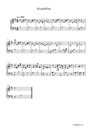 A Fond Wish 高清钢琴谱五线谱.docx