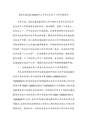 X县交通运输局2024年上半年安全生产工作开展情况.docx
