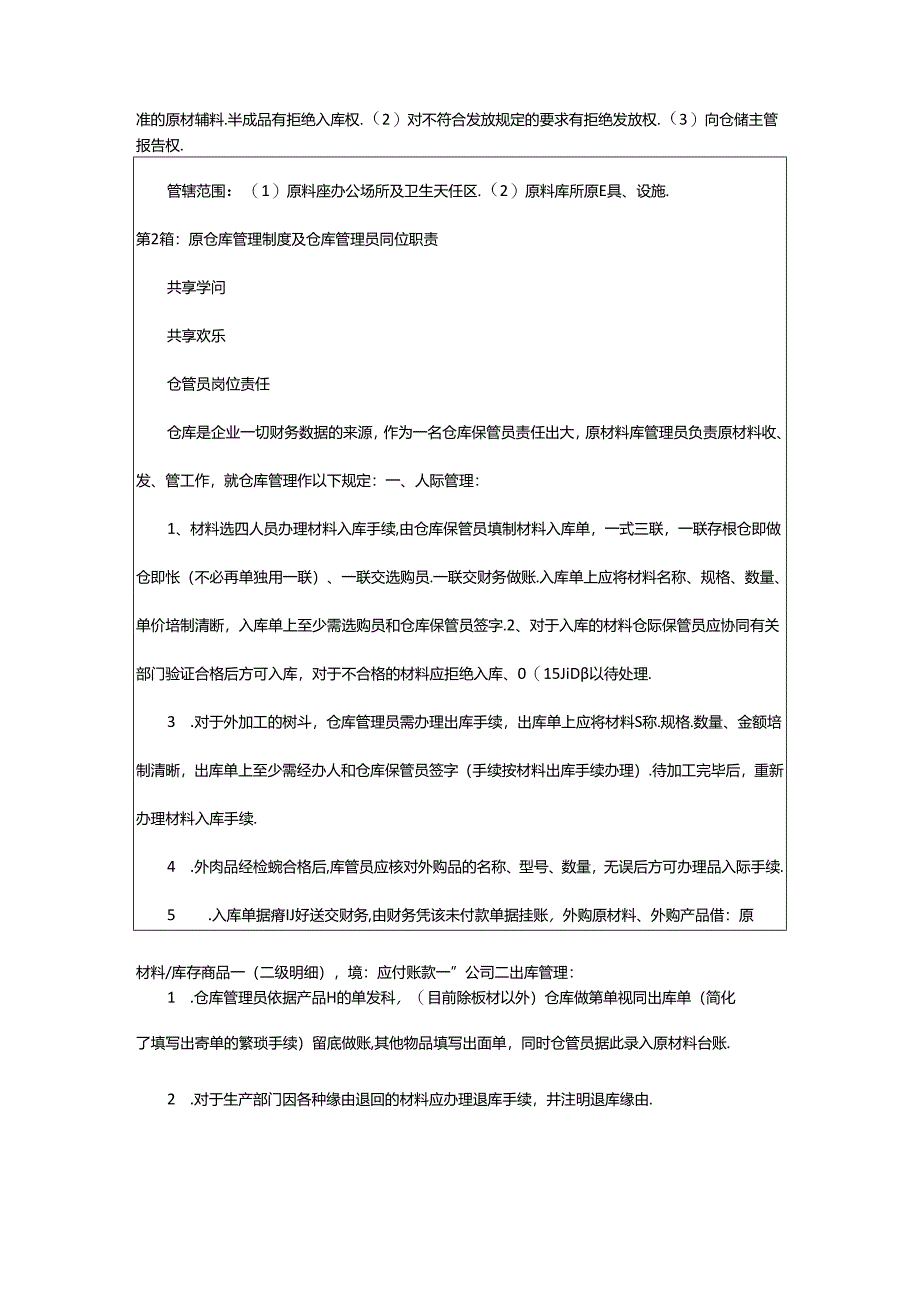 2024年原材料仓库岗位职责（共5篇）.docx_第2页