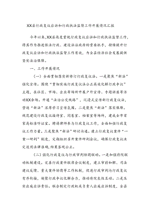 XX县行政复议应诉和行政执法监督工作开展情况汇报.docx