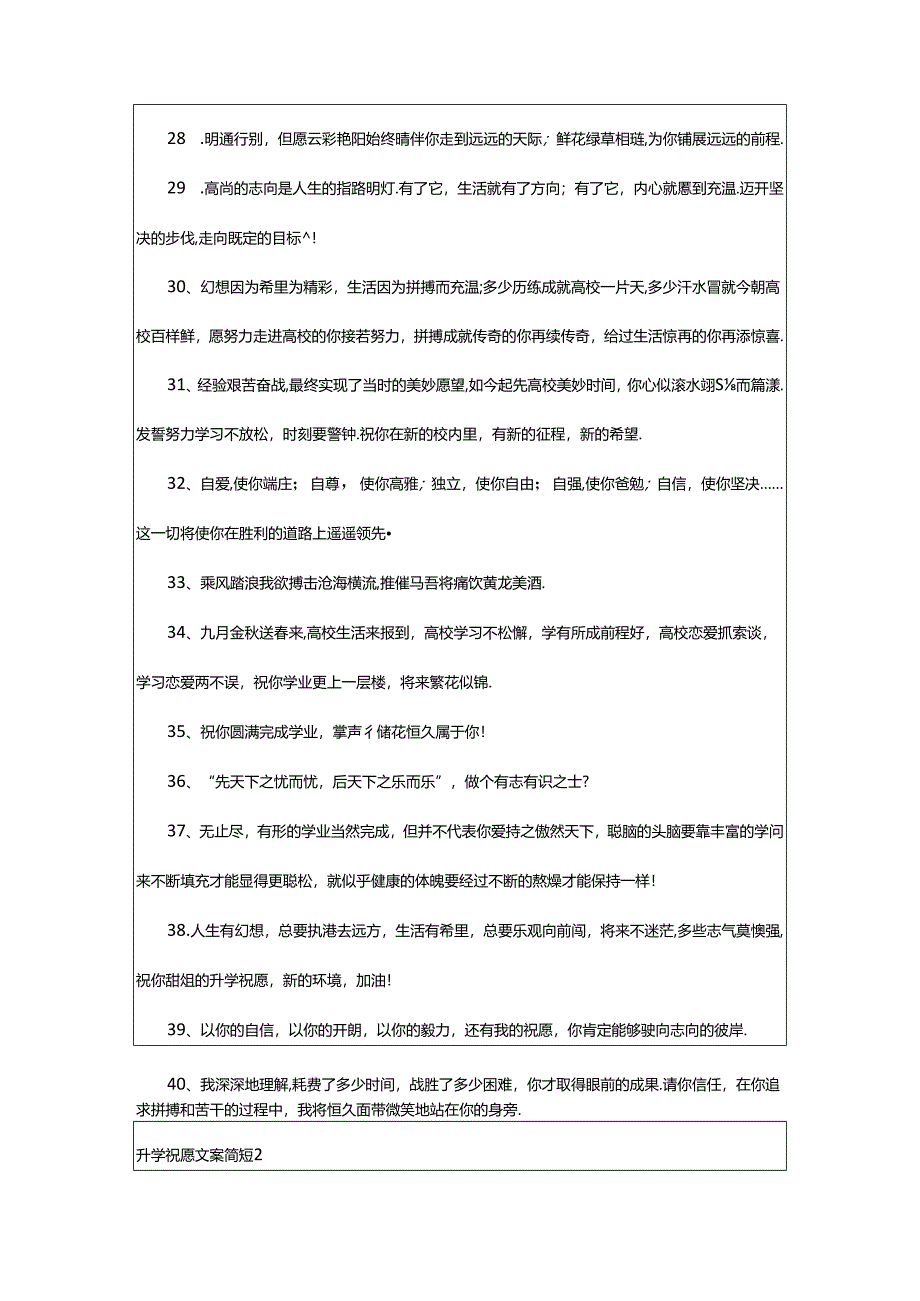 2024年升学祝福文案简短(精选100句).docx_第3页