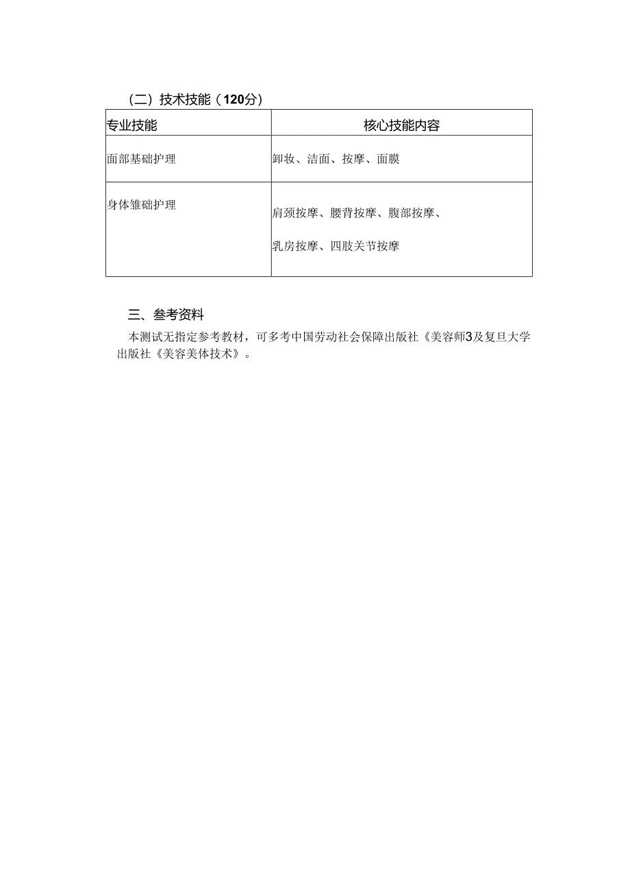 2024年分类考试招生医学美容技术专业职业技能测试大纲.docx_第2页