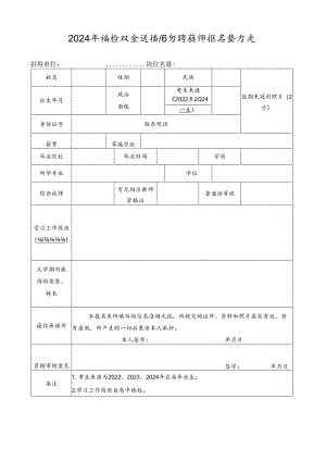 2024年高校双向选择公开招聘教师报名登记表.docx