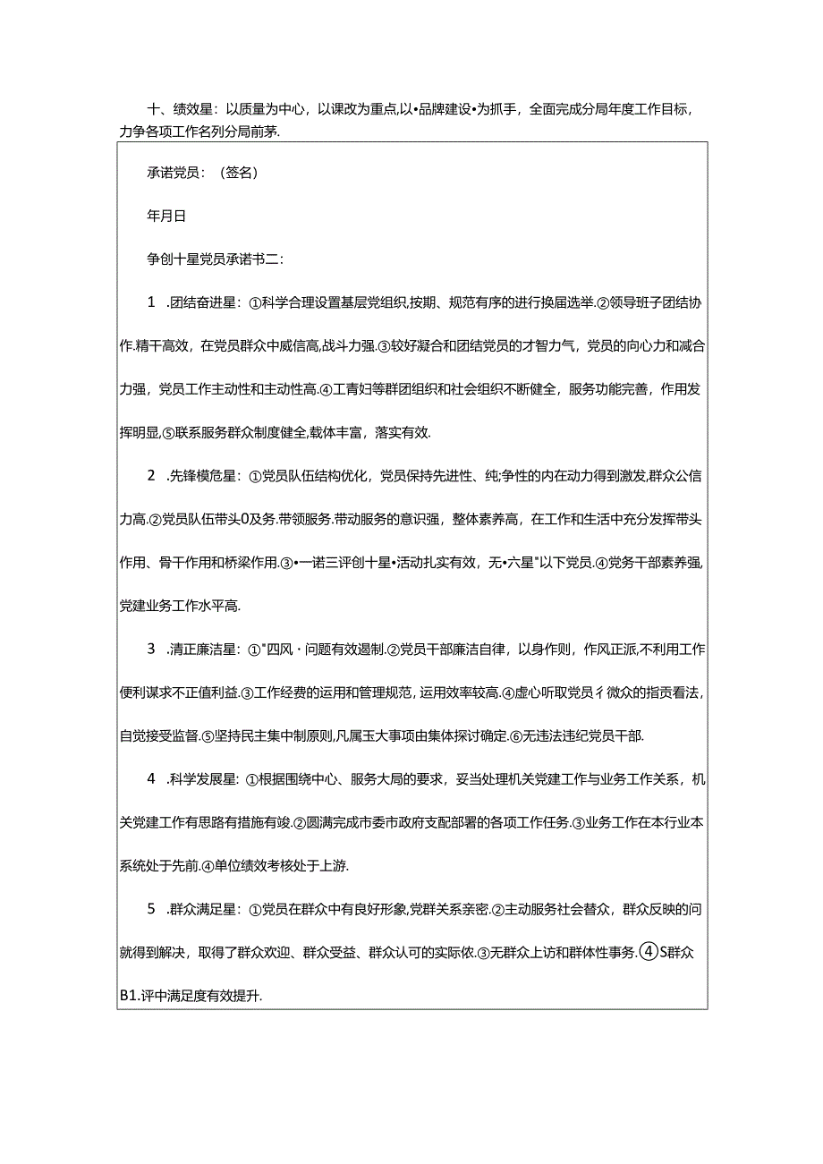2024年十星党员承诺书（共3篇）.docx_第2页
