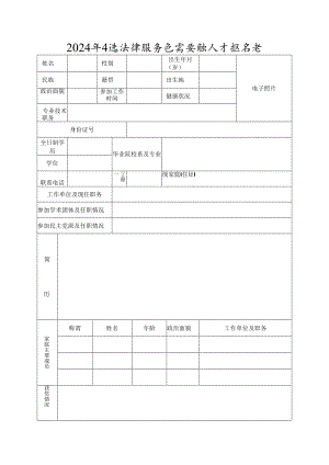 2024年引进法律服务急需紧缺人才报名表.docx