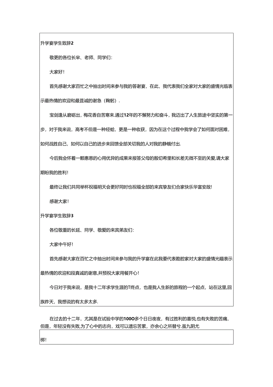 2024年升学宴学生致辞(集合15篇).docx_第2页