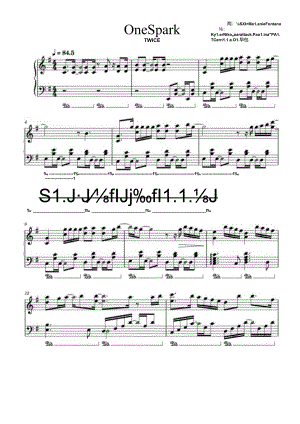 One Spark - TWICE 高清钢琴谱五线谱.docx
