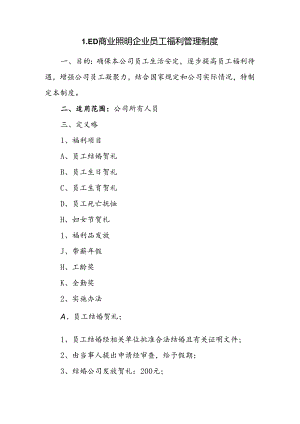 LED商业照明企业员工福利管理制度.docx