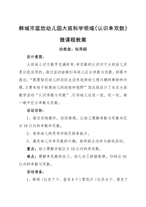 大班数学《认识单双数》PPT课件教案微教案.doc