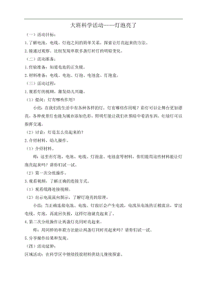 大班科学《灯泡亮了》PPT课件教案音乐大班科学《灯泡亮了》微教案.docx