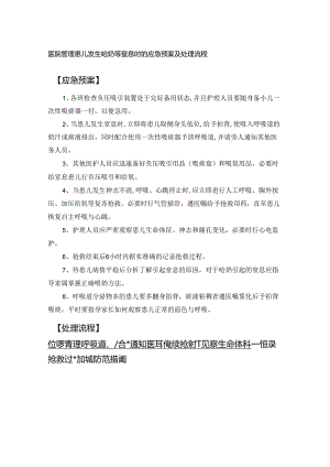 医院管理患儿发生呛奶等窒息时的应急预案及处理流程.docx