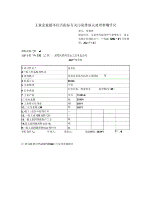工业企业循环经济指标有关污染排放及处理利用情况.docx
