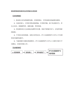 医院管理被困电梯时的应急预案及处理流程.docx