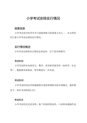 小学考试安排实行情况.docx