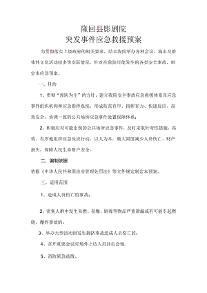 影剧院突发事故应急救援预案范文.docx