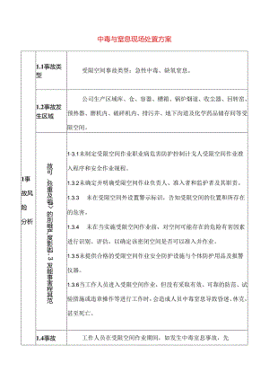 中毒与窒息现场处置方案范文.docx