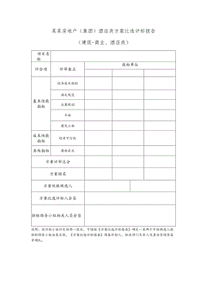 某某房地产（集团）酒店类方案比选评标报告.docx