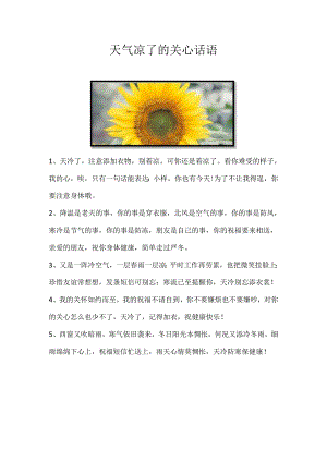 天气凉了的关心话语.docx