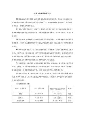 拟投入的主要物资计划.docx