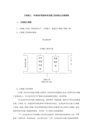 文明施工、环境保护管理体系及施工现场扬尘治理措施.docx