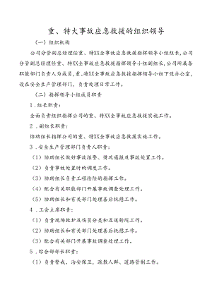 重、特大事故应急救援的组织领导docx.docx