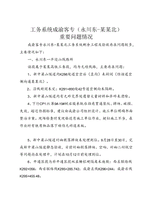工务系统（永川东重庆北）重要问题情况.docx