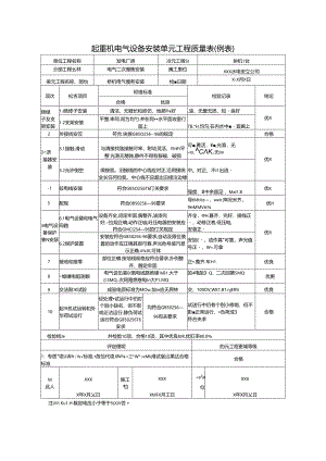起重机电气设备安装单元工程质量表.docx