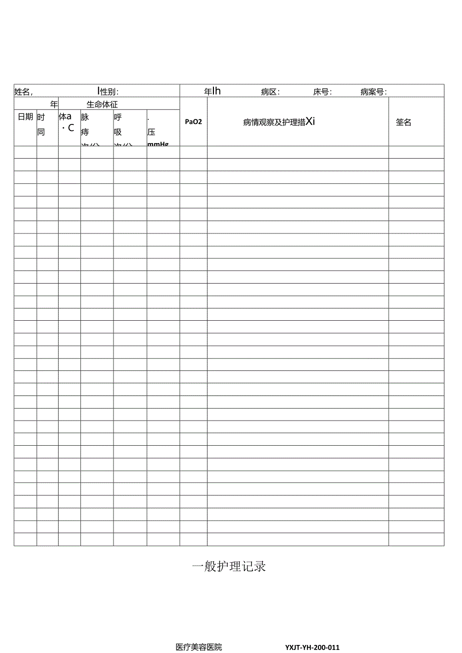 医疗机构医院病患一般护理记录.docx_第2页