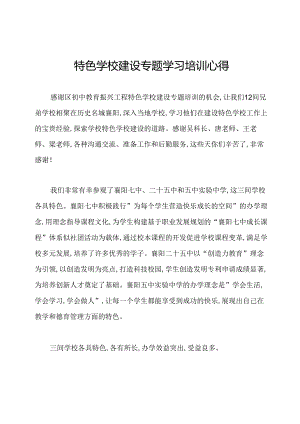 特色学校建设专题学习培训心得.docx