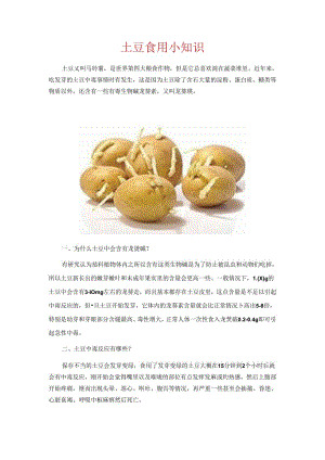 土豆食用小知识.docx