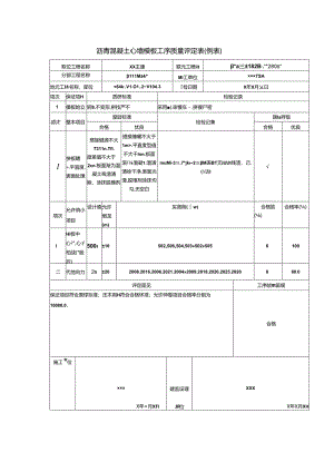 沥青混凝土心墙模板工序质量评定表.docx