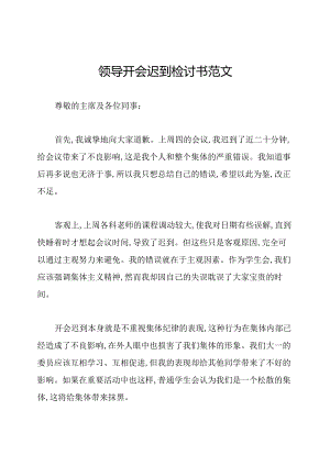 领导开会迟到检讨书范文.docx