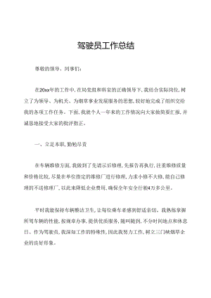 驾驶员工作总结.docx