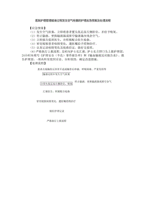 医院护理管理输液过程发生空气栓塞的护理应急预案及处理流程.docx