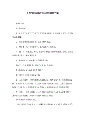 天然气泄漏事故现场应急处置方案范文.docx