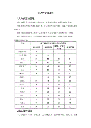 劳动力安排计划.docx