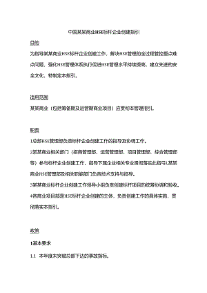 中国某某商业HSE标杆企业创建指引.docx