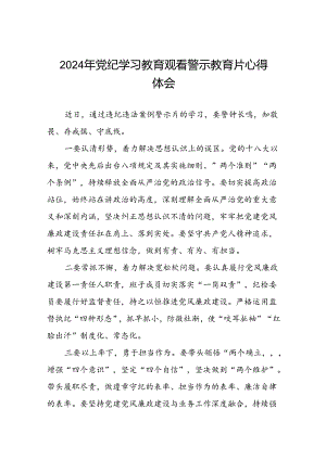 党员干部关于2024年党纪学习教育观看警示教育片的学习体会13篇.docx