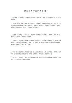 描写春天麦苗的优美句子.docx