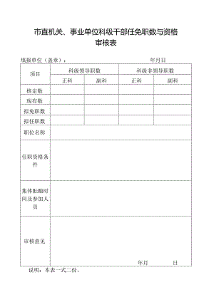 干部任免职数与资格审核表.docx