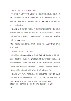 医学培训资料：24种抢救药品药理作用及不良反应.docx