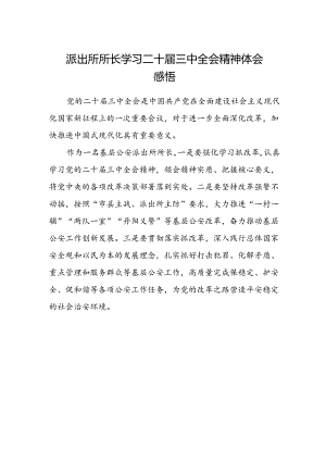 派出所所长学习二十届三中全会精神体会感悟.docx