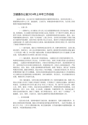 卫健委办公室2024年上半年工作总结.docx