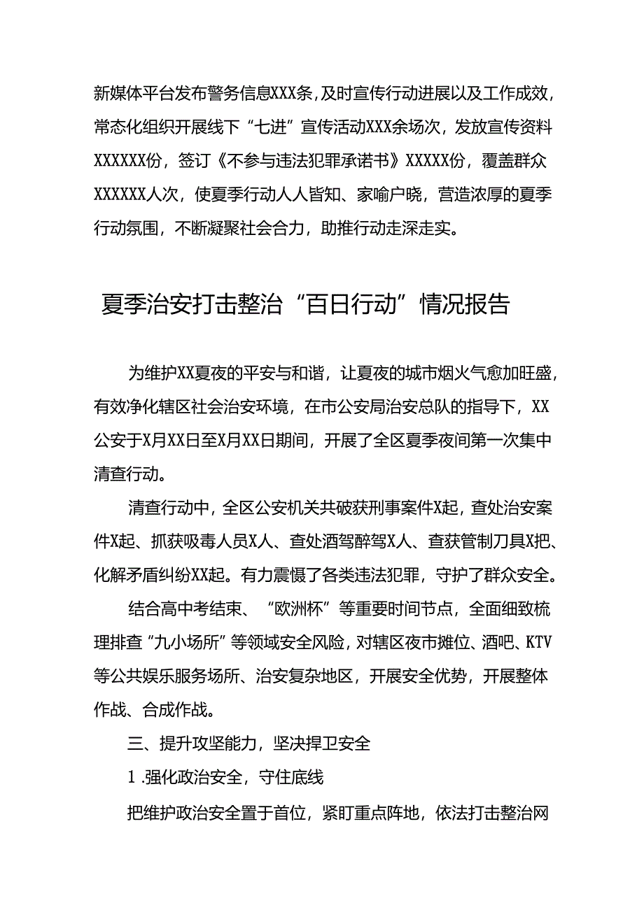 公安推动2024年夏季治安打击整治行动情况报告11篇.docx_第2页
