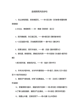 连续阴雨天的诗句.docx