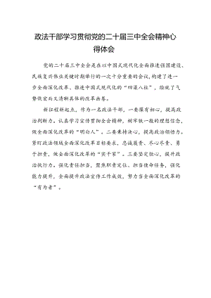政法干部学习贯彻党的二十届三中全会精神心得体会.docx