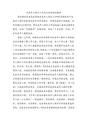 未成年人保护工作亮点经验做法典型.docx